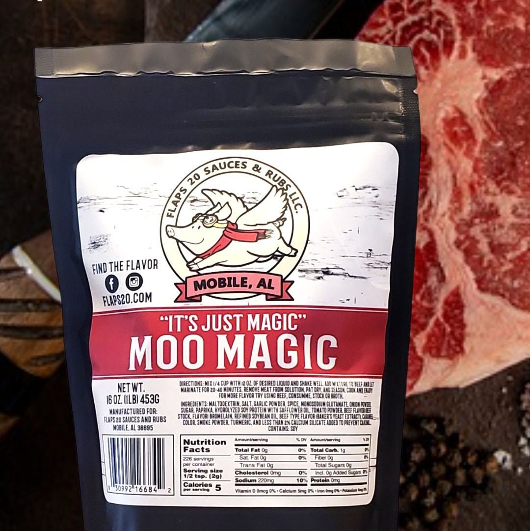 Moo Magic, The best Marinade on the Planet - Flaps 20 Sauce and Rub