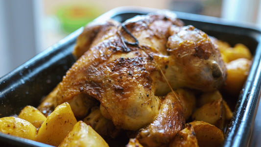 Smokey Campfire Delight: Dutch Oven Roast Chicken and Root Veggies - Flaps 20 Sauce and Rub