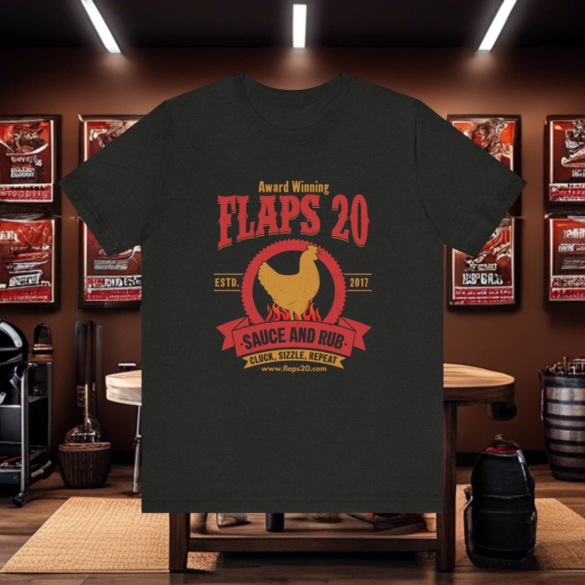 "Cluck Yeah! Chicken Lover's Tee" | Flaps 20 - Flaps 20 Sauce and Rub - T-Shirt