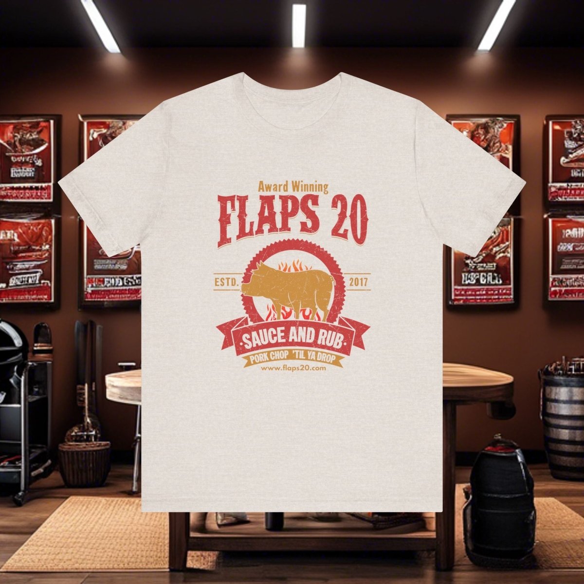 "Hog Wild: Pork Puller's Paradise" | Flaps 20 - Flaps 20 Sauce and Rub - T-Shirt