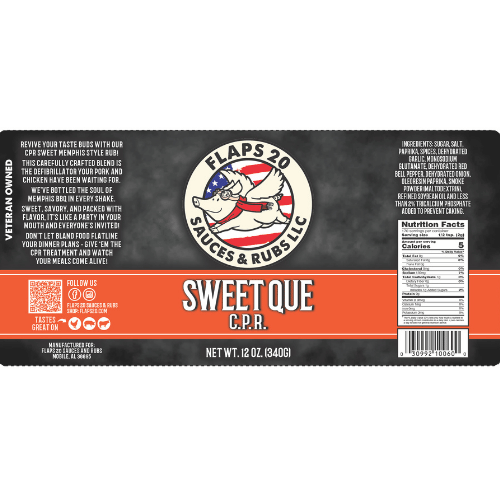 Sweet Que CPR - Flaps 20 Sauce and Rub - Seasonings & Spices